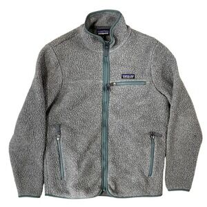 Patagonia Sherpa Fleece Jacket Womens Gray Retro Pile Size M